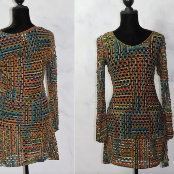 Adore Multi Color Knit Dress - Picture 1 of 10